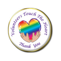 "Volunteers Touch The Heart" Colored Pin